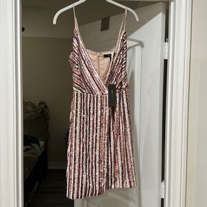 BCBG maxazria pink sequin mink dress NWT‎ size 8